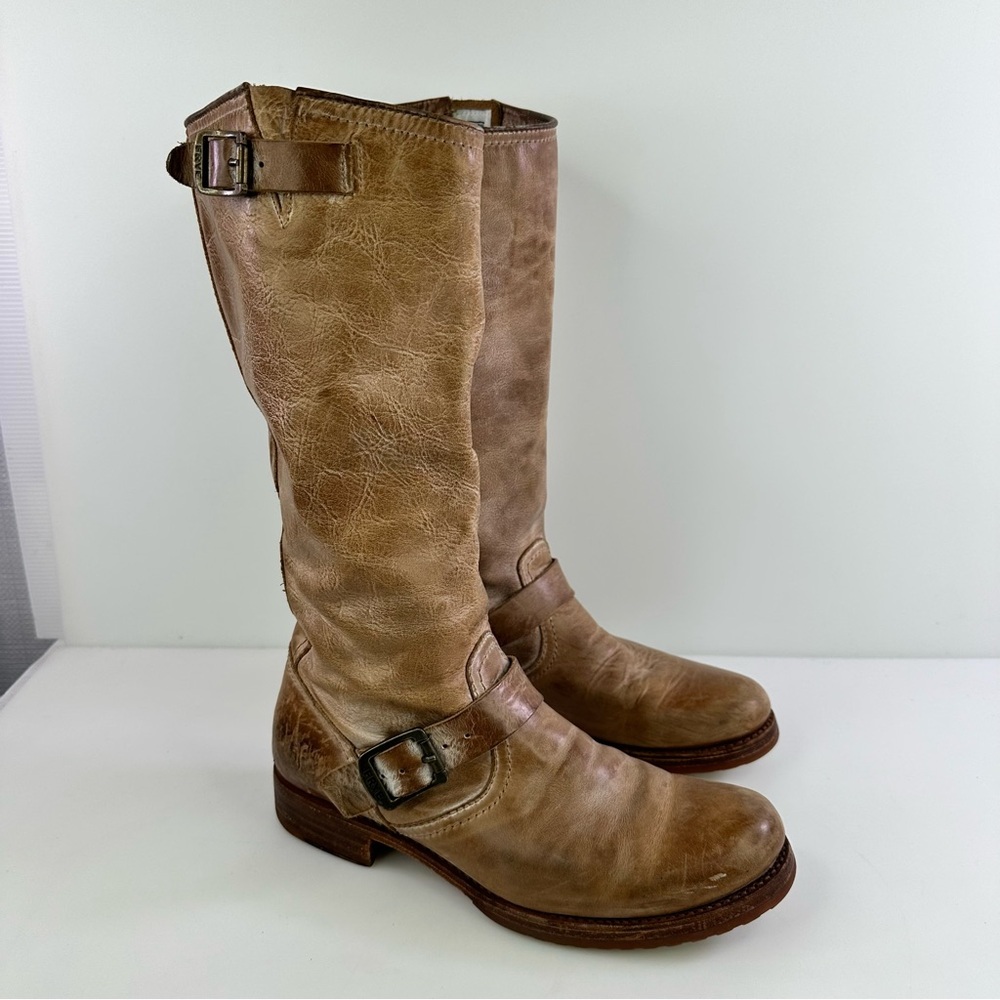 Frye Women's Brown Tan Leather Boots Size 10B Vintage Rare